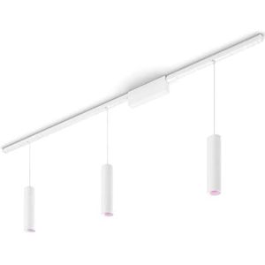Philips Hue Perifo Railverlichting Plafond - 3 Hanglampen - Basisset - Duurzame LED Verlichting - Wit en Gekleurd Licht - Dimbaar - Verbind met Bluetooth of Hue Bridge - Wit