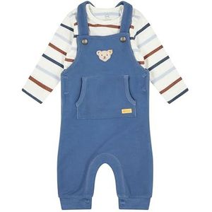 Steiff Set broek Langarm broek + T-shirt met lange mouwen, blauw juweel, 56 babyjongens, Blauwe sieraden., 56 cm