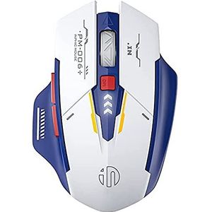 GameXtrem Draadloze muis, oplaadbare ergonomische stille muizen met 2,4 GHz met USB-ontvanger, draadloze muis voor laptop, computer, draadloze muis (wit)