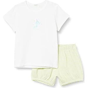United Colors of Benetton Comp (T-shirt + short) 3E5LA100H broek, wit meerkleurig 902, 50 kinderen 0-24