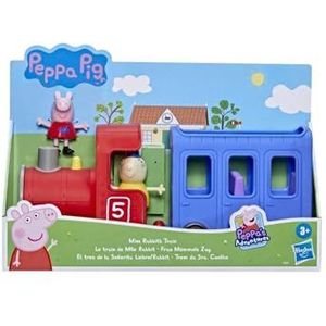Hasbro Peppa Pig Peppa’s Adventures Miss Rabbit’s Train Detachable Preschool Toy: 2 Figures, Rolling Wheels, for Ages 3 and Up, Multicolor, F3630