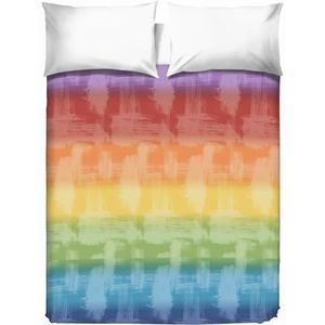 PENSIERI DELICATI Sprei voor tweepersoonsbed, 260 x 280 cm, eenpersoonsbed, 100% piqué-katoen, ideaal als sprei voor tweepersoonsbed, regenboogpatroon, meerkleurig, 100% Made in Italy