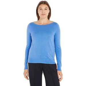 Tommy Hilfiger Dames CO Jersey Stitch V-NK Trui Truien, Iconisch blauw, XXS, Iconisch Blauw, XXS