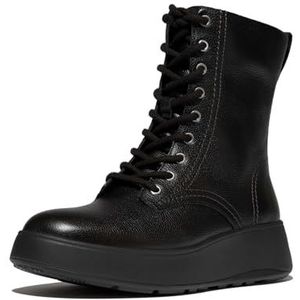 Fitflop Vrouwen F-Mode Stitch Warm TUMB. lederen veterlaarzen zwart, 3 UK, Zwart, 36 EU