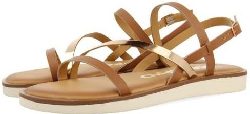 Gioseppo 72050 Sandalen - Leer - Zwart - Verstelbare Sluiting - Gewatteerde Binnenzool