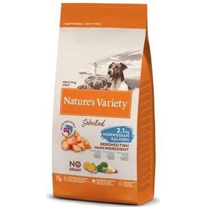 Nature's Variety Selected - Droogvoer voor volwassen honden van Petit Race – graanvrij – met Noorse zalm zonder randen – 7 kg