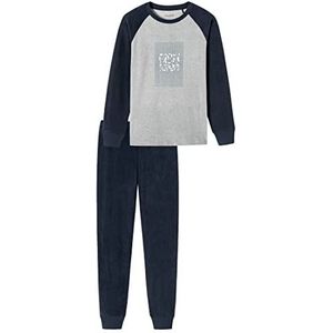 Schiesser Schlafanzug Lang pyjamaset voor jongens, Grijze smelt., 10 jaar