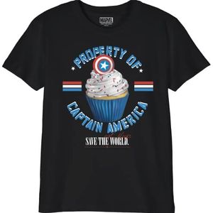 Marvel T-shirt voor jongens, Zwart, 14 Jaren