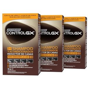 Just For Men Control GX Shampoo en conditioner voor grijs haar, vermindert geleidelijk en permanent grijs haar bij elke wasbeurt, voor alle tinten, 118 ml, 3 stuks