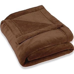 CelinaTex Montreal Knuffeldeken XXL, 220 x 240 cm, bruin, deken, bank, warme woondeken, zacht, microvezel, fleece, Oeko-Tex