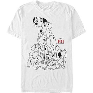 Disney Classics 101 Dalmatians - Dog Pile Unisex Crew neck T-Shirt White XL