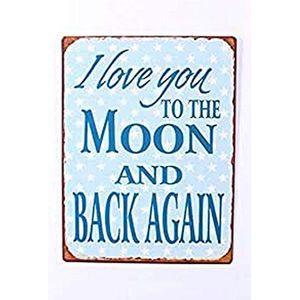 La Finesse Decoratieve Hangende Beschilderde Metalen Muur Plaque/Teken, I Love You The The Moon.