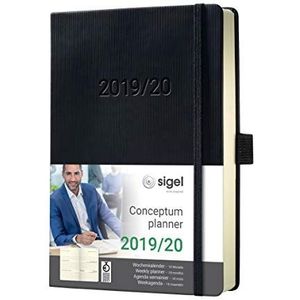 SIGEL C2001 weekkalender 2019/2020, 18 maanden, ca. A5, zwarte hardcover, conceptum - andere modellen