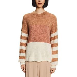 ESPRIT Pullover in colorblock-design, wolmix, caramel, XL
