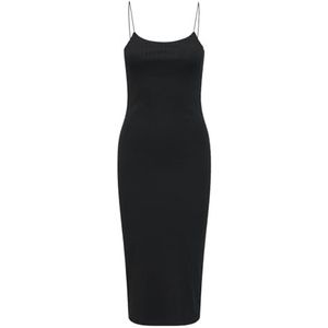 ONLY Dames Onlsille S/L Midi Dress JRS midi-jurk, zwart, XL