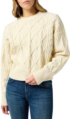 Wrangler - Cable Knit Sweater - Worn White - Dames