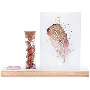 BloomPost BlooMemory Candle - Droogbloemen - Inclusief geurkaars, glazen stolp met droogbloemen + houten standaard - Uniek Brievenbus Cadeau