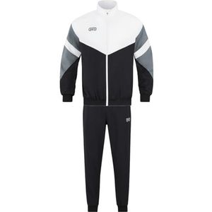 JAKO - Vrijetijdspak Retro - Zwart/Wit/Steengrijs - Uniseks-Volwassene