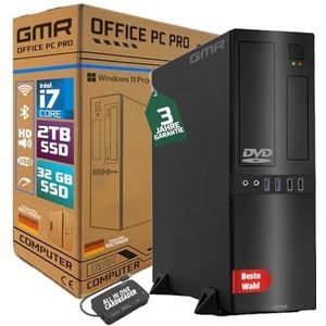 GMR - Ultra Slim i7 - Office PC - 32 GB RAM - 2000 GB SSD - Windows 11 Pro - Wifi Bluetooth