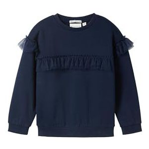 TOM TAILOR Oversized sweatshirt voor meisjes met tule volants, 10668 - Sky Captain Blue, 92-98