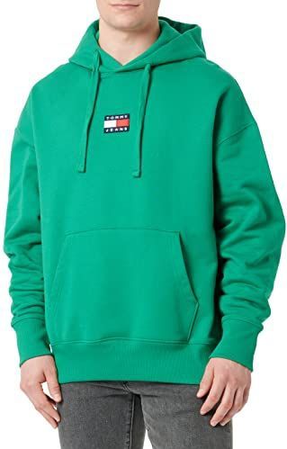 Tommy Jeans - Biologisch Katoenen Hoodie - Groen - Heren - Sweatvesten