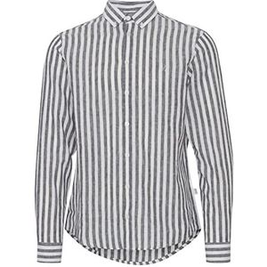 CASUAL FRIDAY Heren CFAnton 0053 BD LS Linen Mix Shirt Hemd, 194013_Dark Navy, S, 194013_dark navy., S
