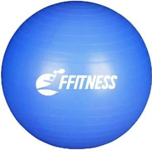 FFITNESS FSTBB85B Total Body Balance Ball voor kerst, grote gymbal (55 65 75 85 95 cm) voor Core Stability | buikspiertraining, weerstand, versterking (blauw, 85 cm)