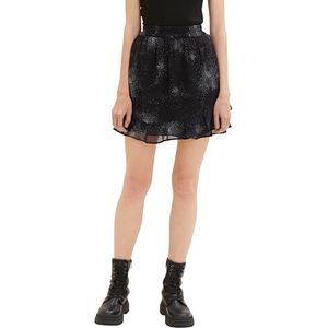 TOM TAILOR Denim Mini-rok voor dames, 34011 - Black Sparkle Print, XXL