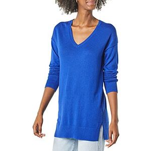 Amazon Essentials Women's Lichtgewicht tuniektrui met lange mouwen en V-hals (verkrijgbaar in grote maten), Helderblauw, XS