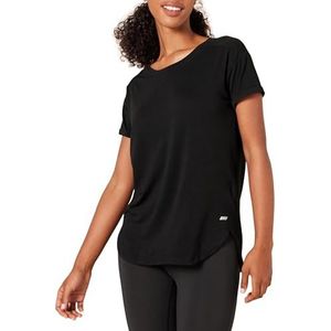 Amazon Essentials Women's Lichtgewicht Studio T-shirt met ronde hals en casual pasvorm (verkrijgbaar in grote maten), Zwart, XS