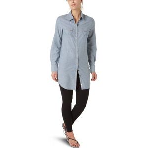 Wrangler Sam Dress T-shirt - jurk hemd - dames - blauw - 34