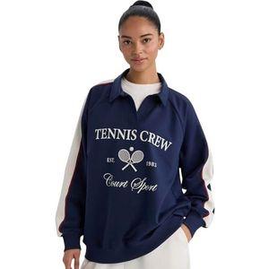 DeFacto Damestrui - Modieuze Hoodie Sweatshirt en Hoodie voor Dames - Keuze van Hoody's, Donkerblauw, XS