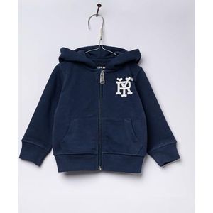 Replay Baby jongens sweatjack met capuchon, 088 Deep Blue, 6 Maanden