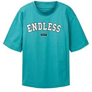 TOM TAILOR Denim Oversized T-shirt voor heren, 31044 - Deep Turquoise, XL