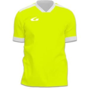 Gems JN12-0326 Bonn herenshirt met lange mouwen, wit/neongeel, maat XXL