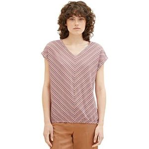 TOM TAILOR Dames 1037485 T-shirt, 31993-Brown Pink Structure Design, S, 31993-bruin roze structuur design, S