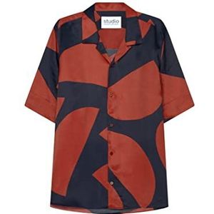 Seidensticker Studio overhemd - regular fit - gemakkelijk te strijken - reverskraag - lange mouwen - unisex - 100% Tencel, donkerblauw, S