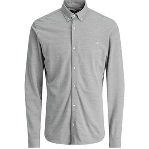 Jprblublake Pique Detail L/S Shirt, Charcoal Gray, XS