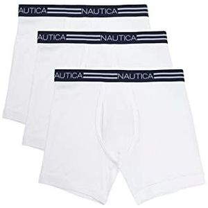 Nautica Men's Classic Cotton Boxer Brief Multi Pack, White New, XX-Large