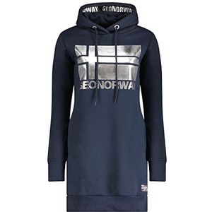 Geographical Norway Fabienne Lady Damessweatshirt met capuchon en zakken, kangoeroe, sweatshirt, lange mouwen, warm, hoodie, jas, dames, lente, zomer, herfst, winter (marineblauw M), Marineblauw, M