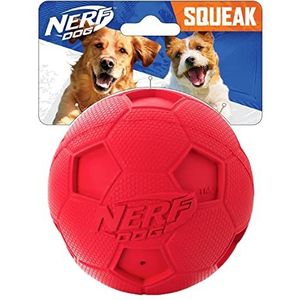 Nerf Dog Soccer piepende bal hondenspeelgoed, groot, rood