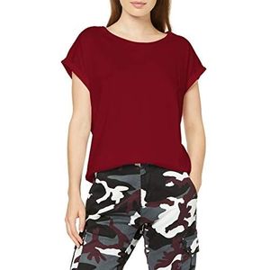 Urban Classics dames T-Shirt Dames Organic Extended Shoulder Tee, bordeaux, XL