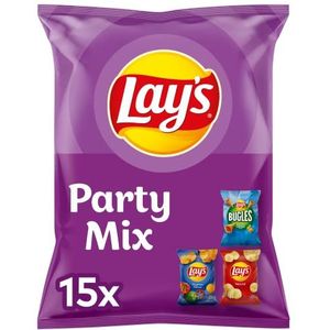 Lay's Chips Party Mix, Zak 1 stuk x 412.5 g (15 zakjes / 3 smaken)
