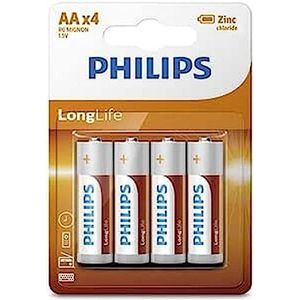 PHILIPS AA-Batterijen 4 Stuks - R6L4B10 - Zinkchloride Technologie - 3 Jaar Houdbaarheid