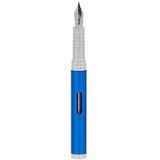 DIPLOMAT NEXUS vulpen roestvrij stalen veer met inktglas blauw/veerdiktes: F/vulpen/handgemaakt/met geschenkdoos/vulpen pen/kleur: blauw/chroom