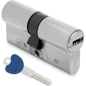 Amig - Veiligheidscilinder | Gemaakt van messing | Afmetingen: 90 mm (45-45) | Boor- en anti-bumping bescherming | Afwerking: mat verchroomd