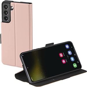 Hama Hoes voor mobiele telefoon voor Samsung Galaxy S22 (beschermhoes met kaartenvak, inklapbare Samsung S22 hoes met magneetsluiting en standfunctie) roze