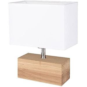 Homemania Bureaulamp Shade vorm – bureau, nachtkastje – hout, wit, hout, stof 27 x 12 x 22 cm