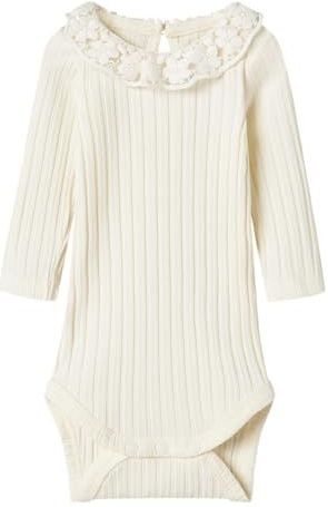 Biologisch Katoen - Romper - Lange Mouwen - Ronde Hals - Ribgebreid - Verticaal Gestreept