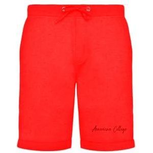 AMERICAN COLLEGE USA Bermuda shorts voor dames en heren, uniseks, Rood, S